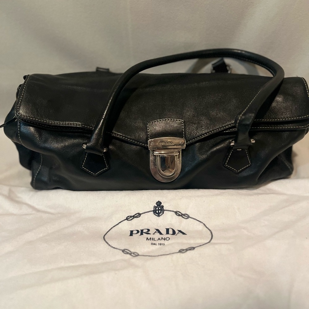 Prada Black Leather Shoulder Bag